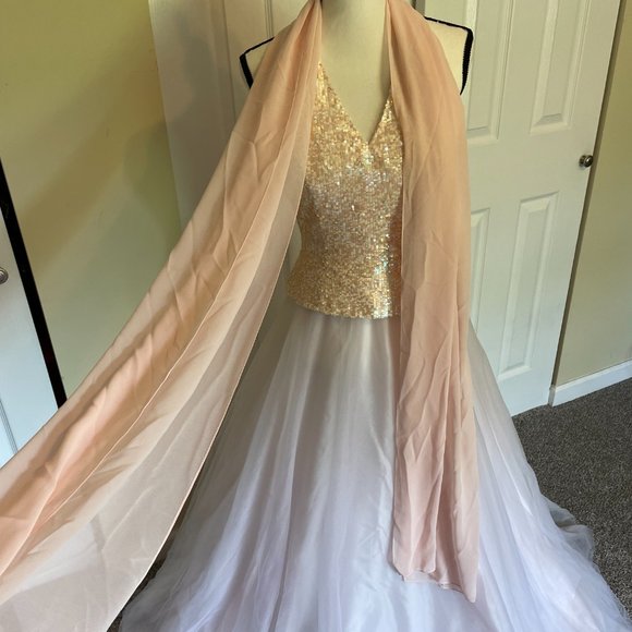 🆕 Cache Evening/Prom Pink/Peach Princess Gown - Picture 10 of 10